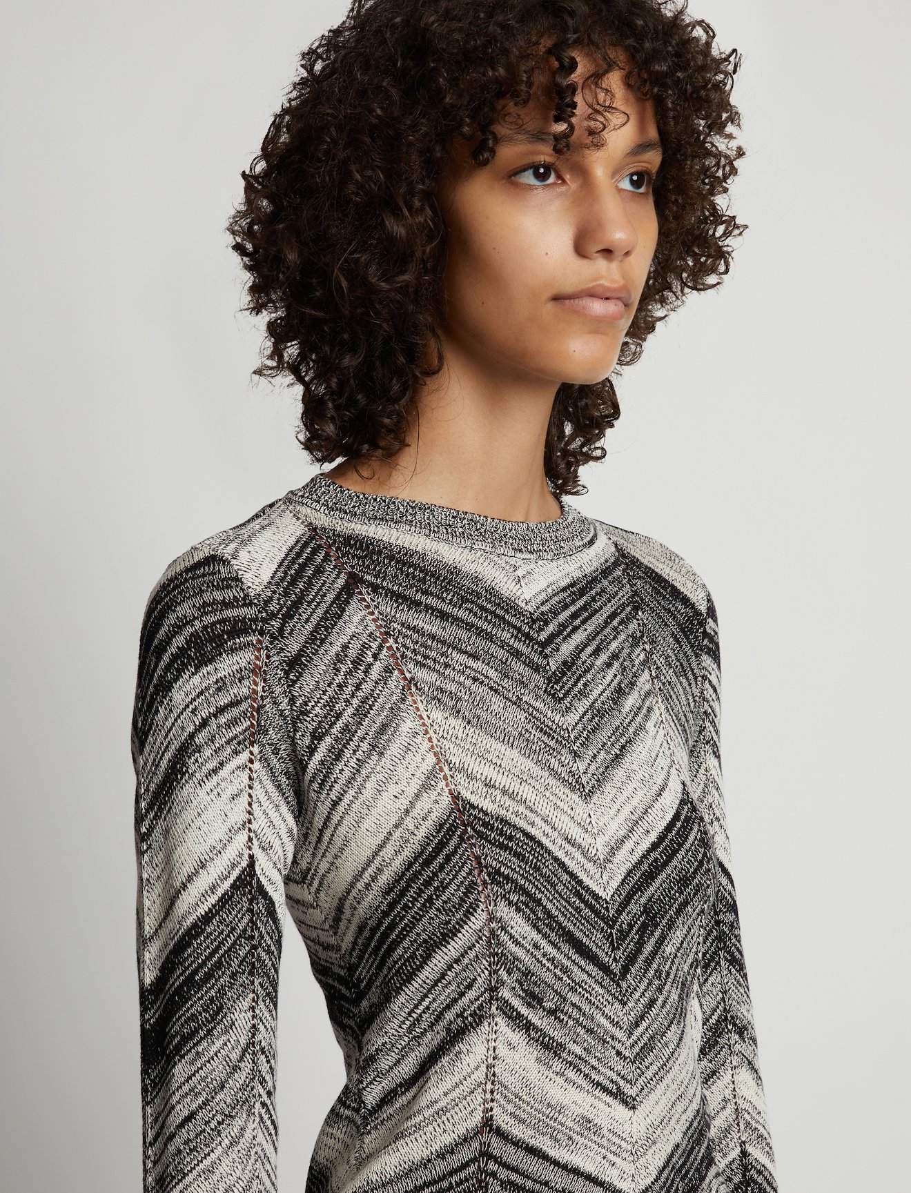 Marled Stripe Knit Sweater #4