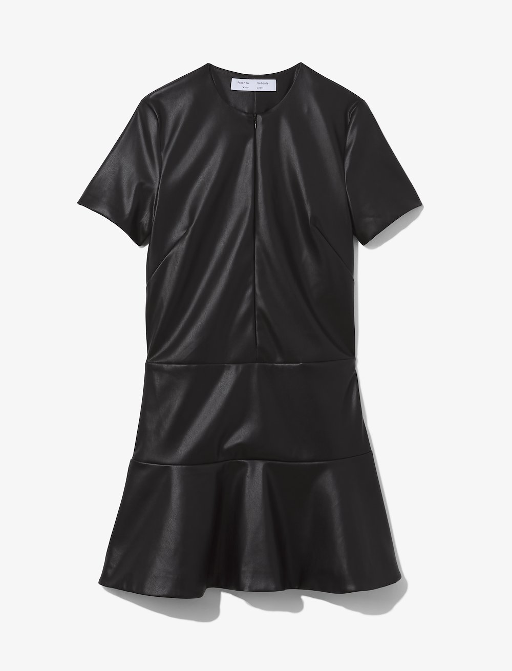 Faux Leather Ruffle Mini Dress