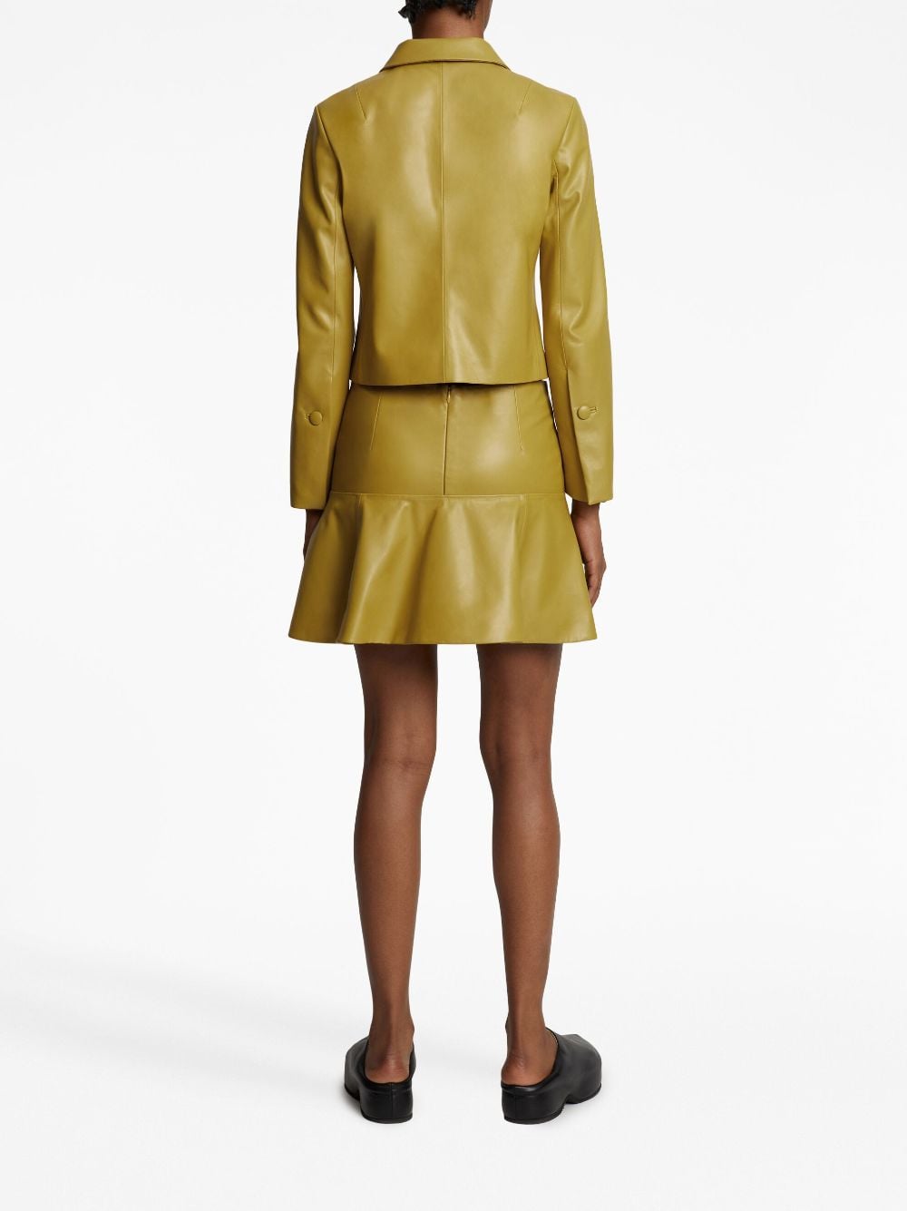 Shop Proenza Schouler White Label Ruffle-hem Mini Skirt In Yellow