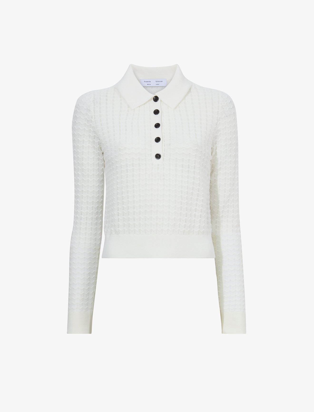 Sheer Cotton Long Sleeve Polo #5