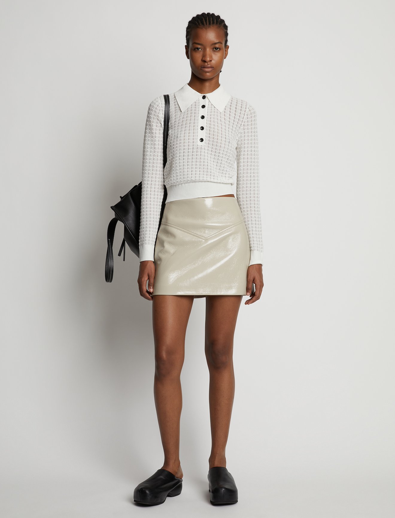 Sheer Cotton Long Sleeve Polo #1