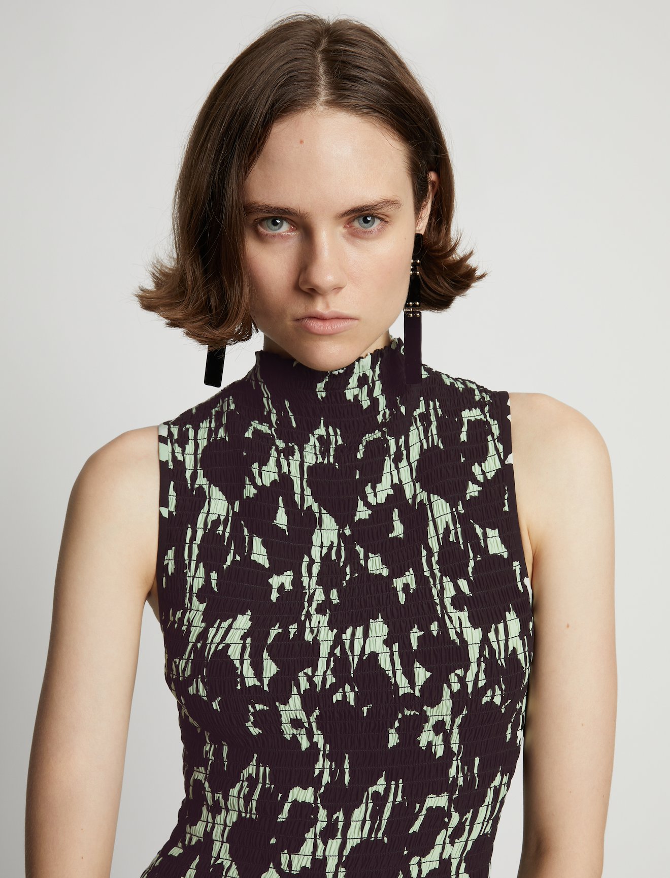 Printed Smocked Mini Dress #3