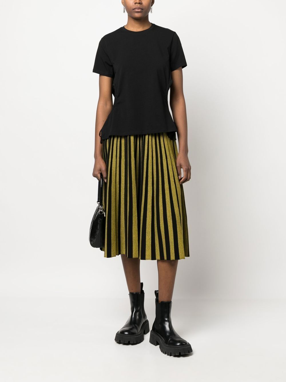 Proenza Schouler White Label side slit T-shirt - 001 BLACK