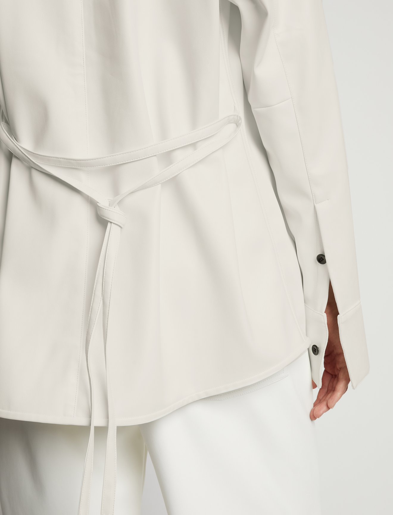 Faux Leather Shirt Jacket #4