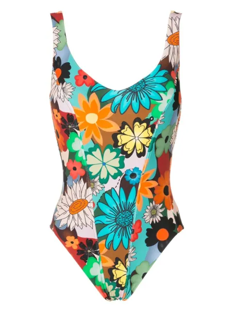 Amir Slama floral-print open back swimsuit