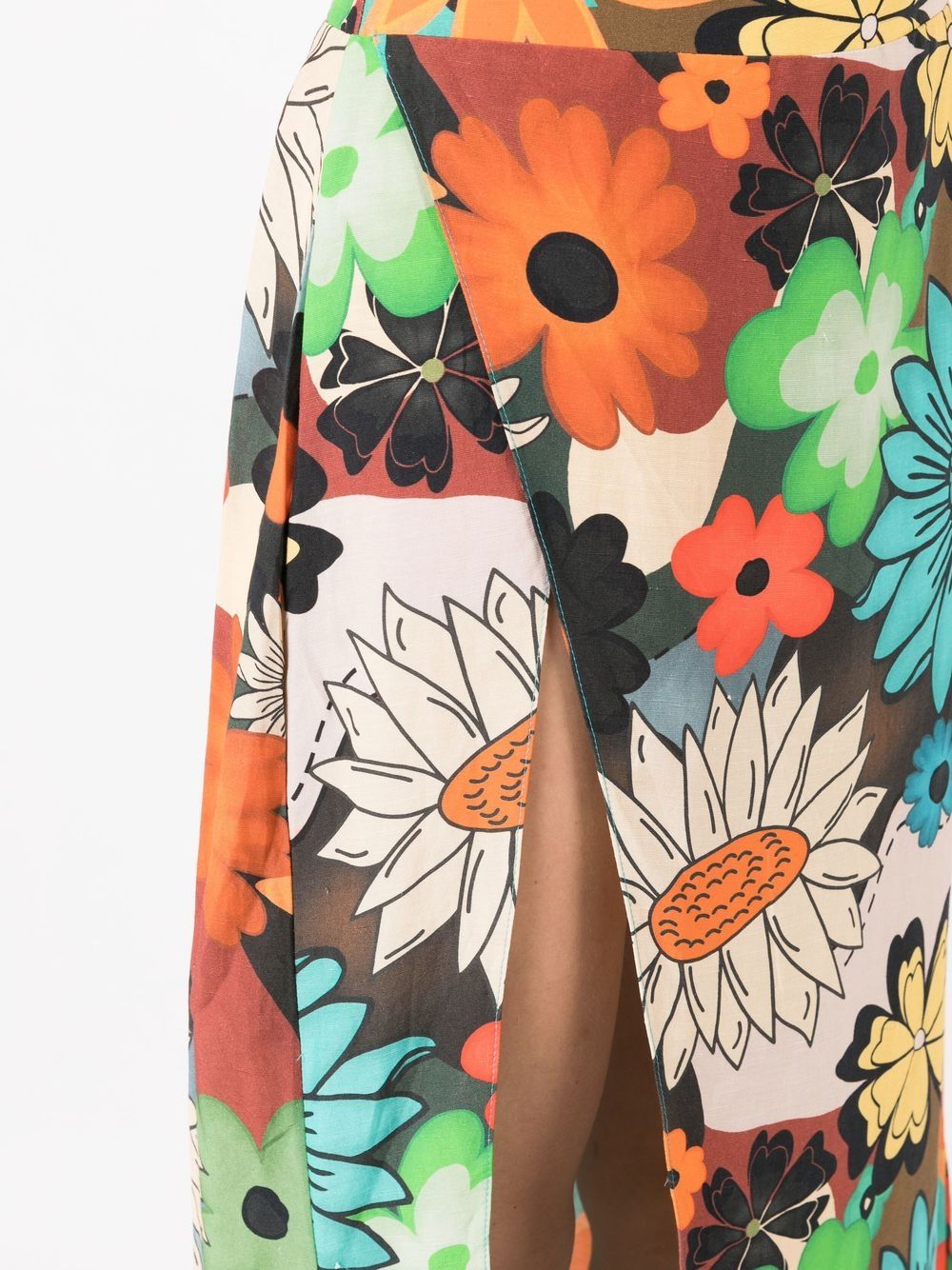 Shop Amir Slama Floral-print Wrap Skirt In Multicolour
