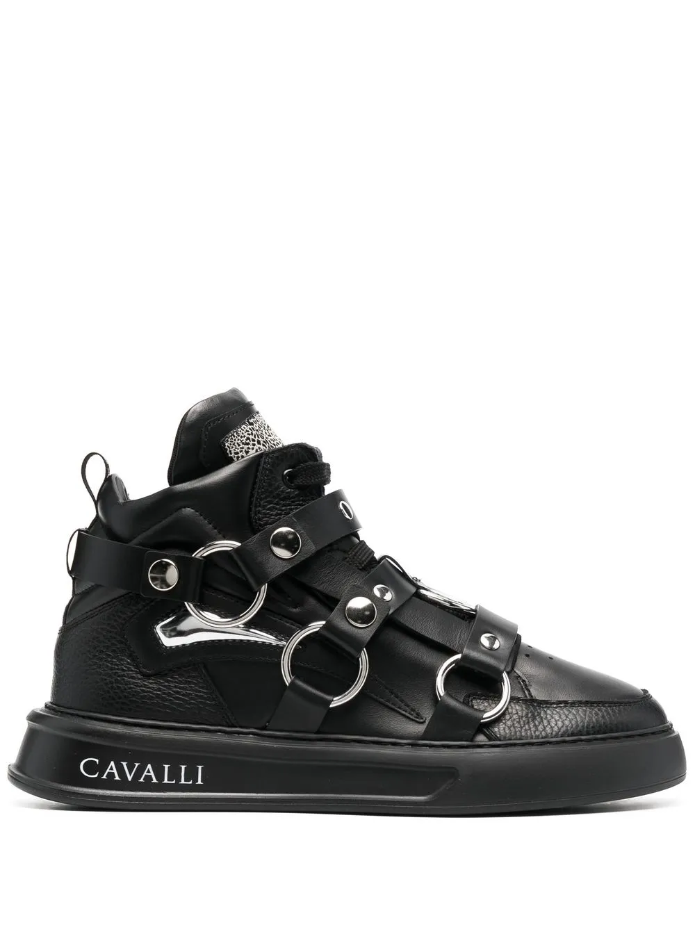 

Roberto Cavalli strappy leather ankle boots - Black