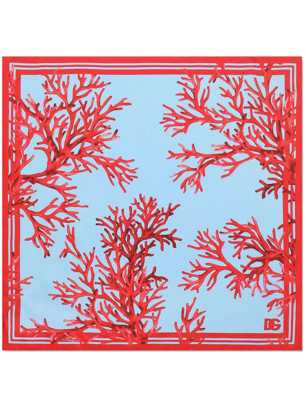 

Dolce & Gabbana mascada bandana de seda con estampado de coral - Azul