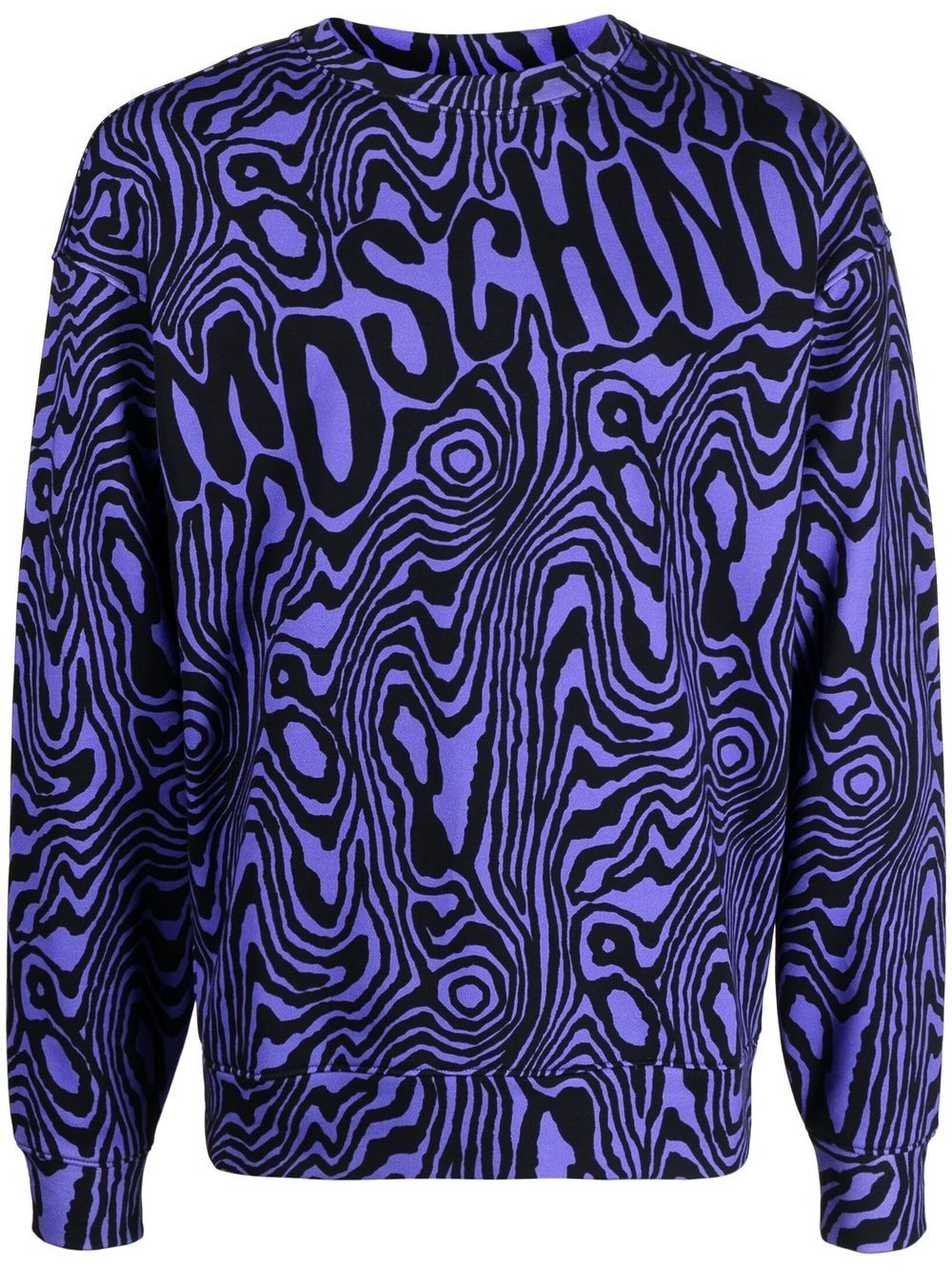 

Moschino suéter con cuello redondo y logo estampado - Azul