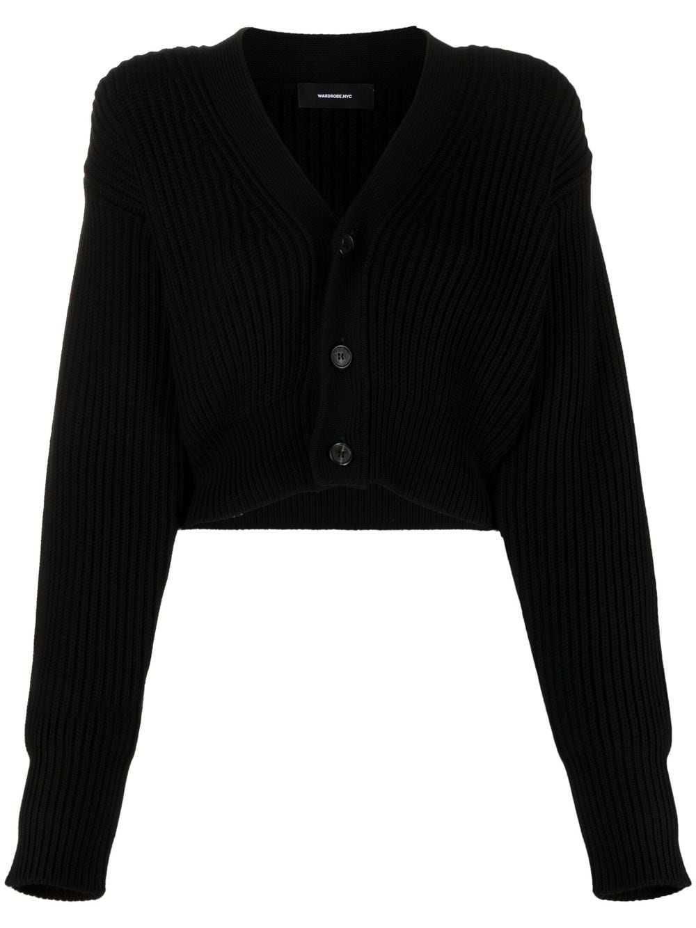 WARDROBE.NYC cropped knitted cardigan – Black