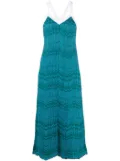 Wales Bonner Palm chevron-knit midi dress - Blue