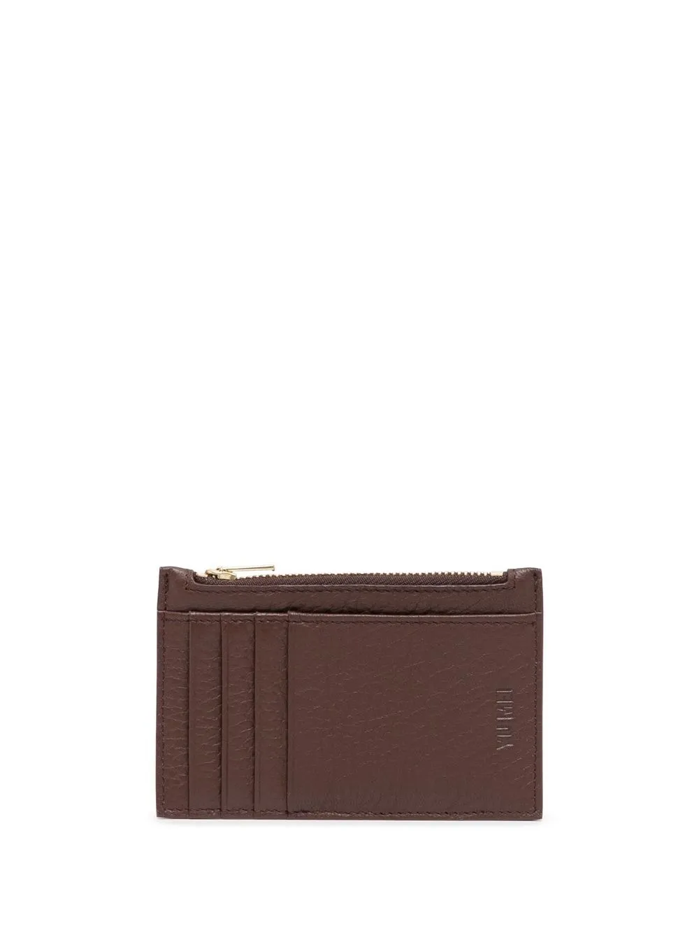 

Yu Mei embossed-logo leather cardholder - Brown