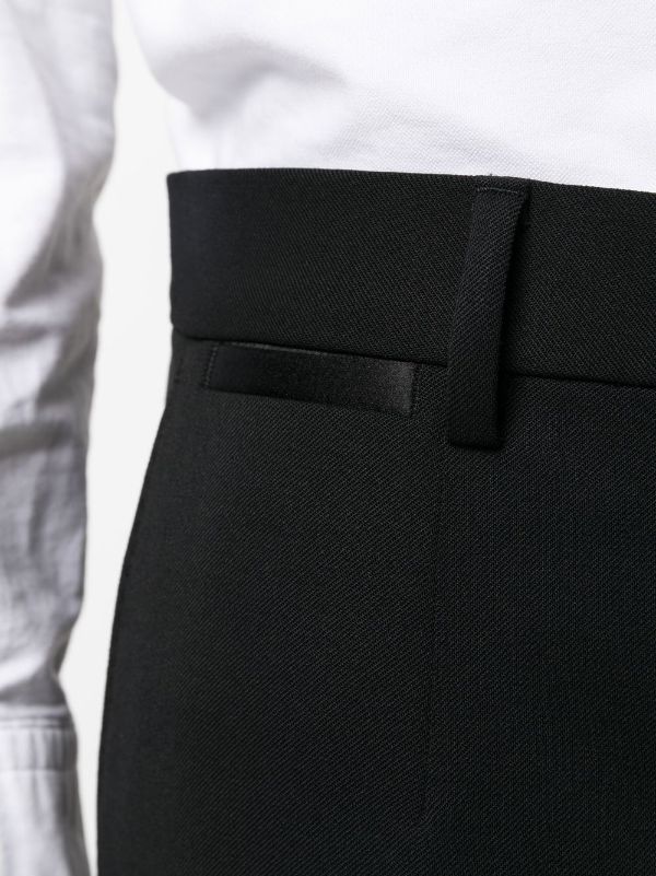 Slimline dinner suit trousers in Black by Wilvorst  John Crocket  Fine  British Clothing