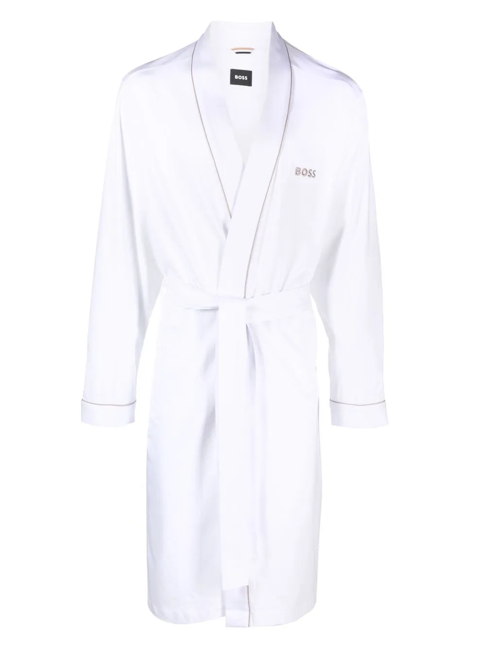 

BOSS bata con logo bordado - Blanco