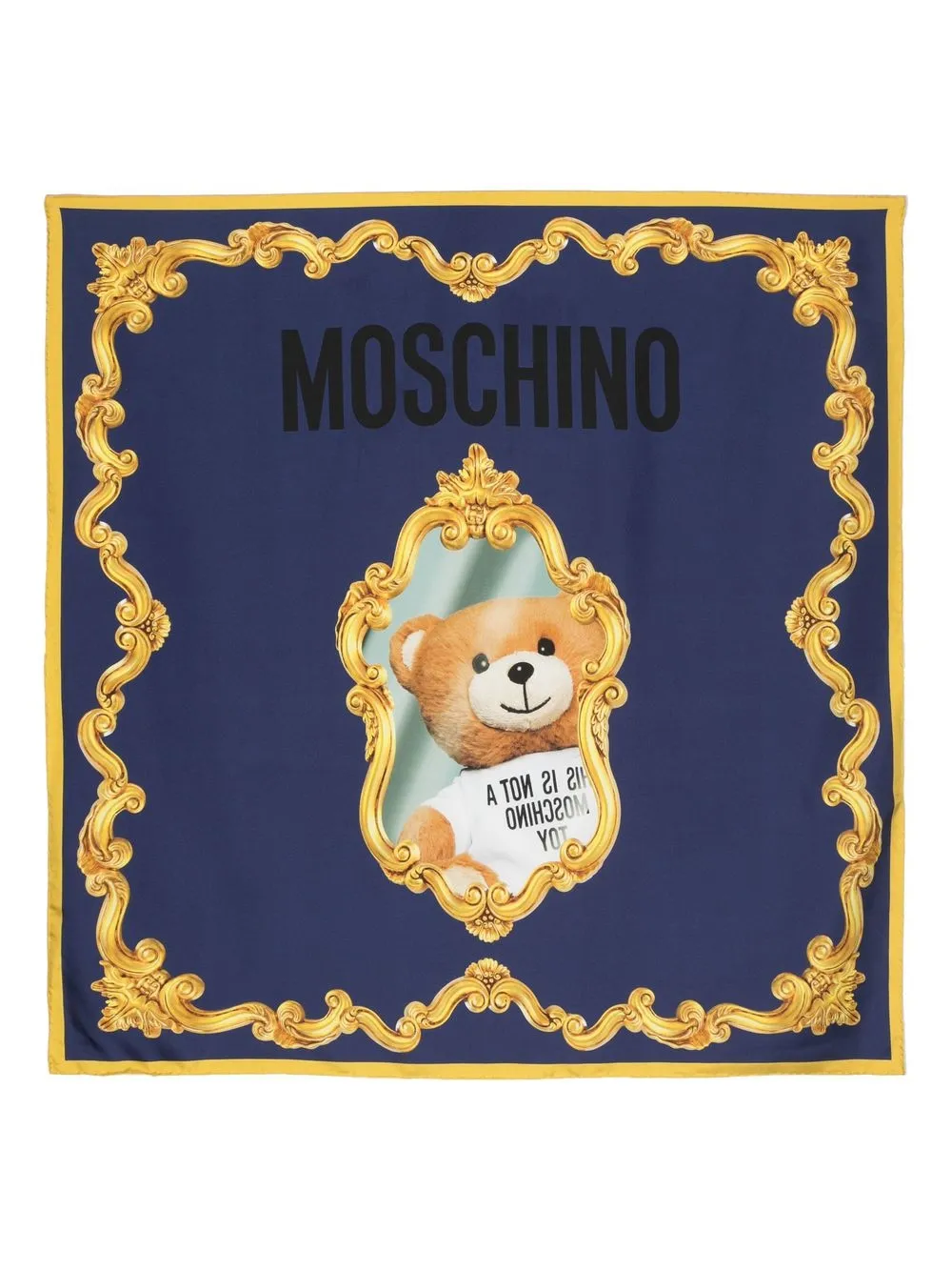 

Moschino baroque pattern-print silk scarf - Blue