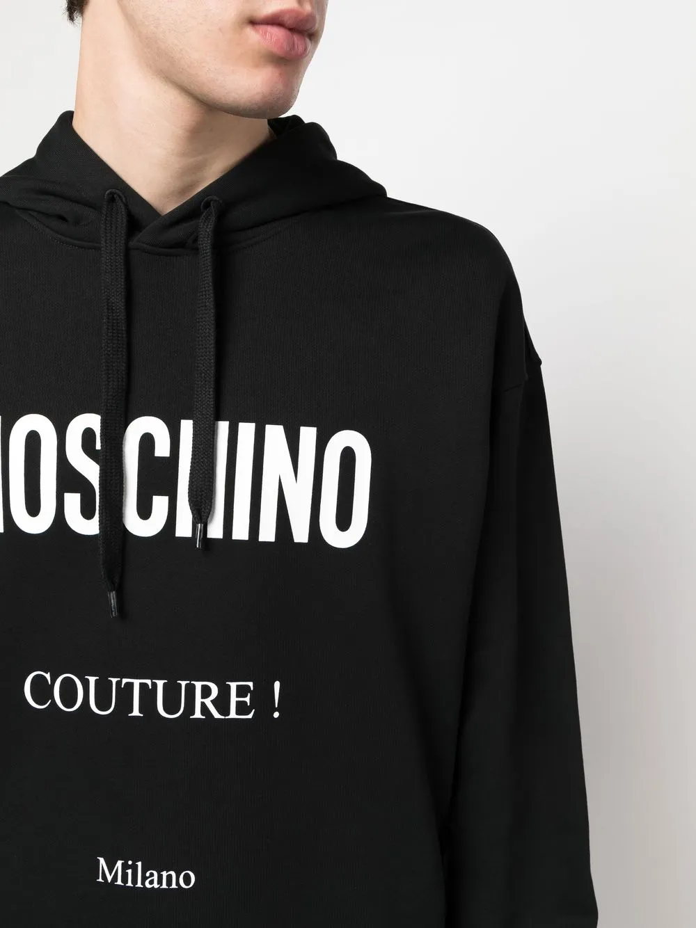 Shop Moschino Couture! Print Hoodie In 黑色