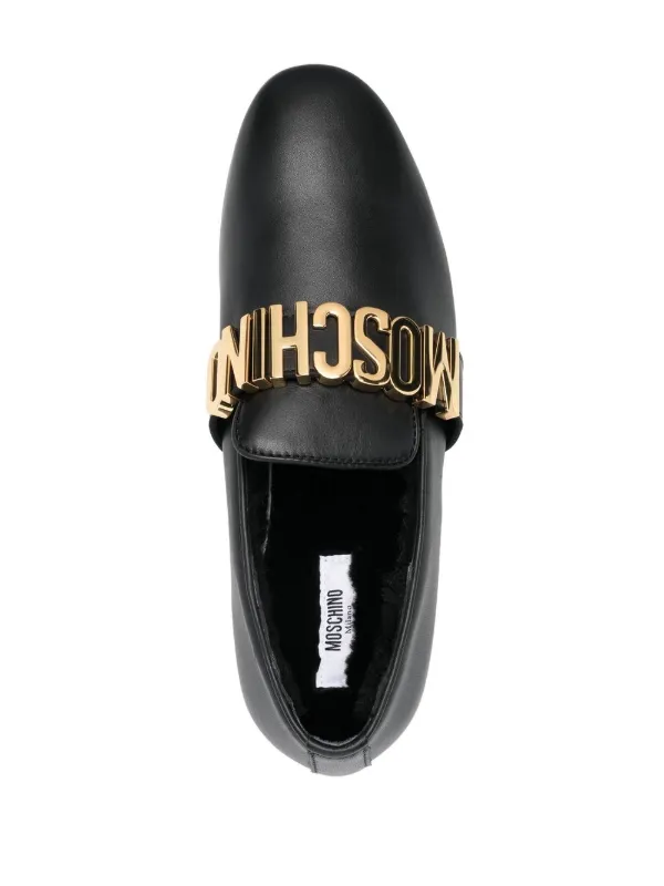 【関税込み】Moschino ブラック バックル ローファー Moschino レザーローファー | ブラック | FARFETCH JP