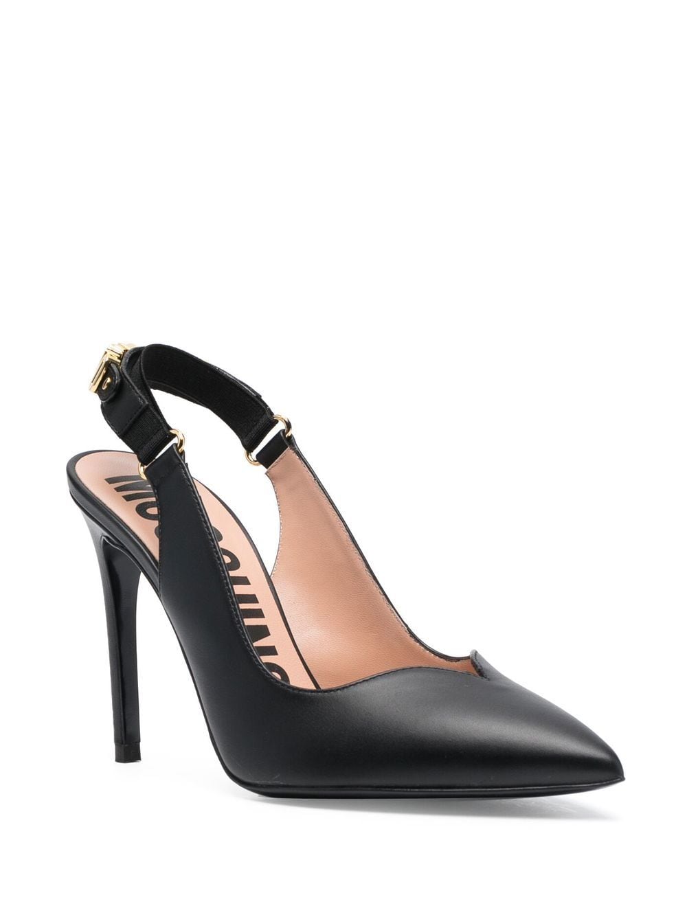 Moschino Pumps met logoplakkaat - Zwart