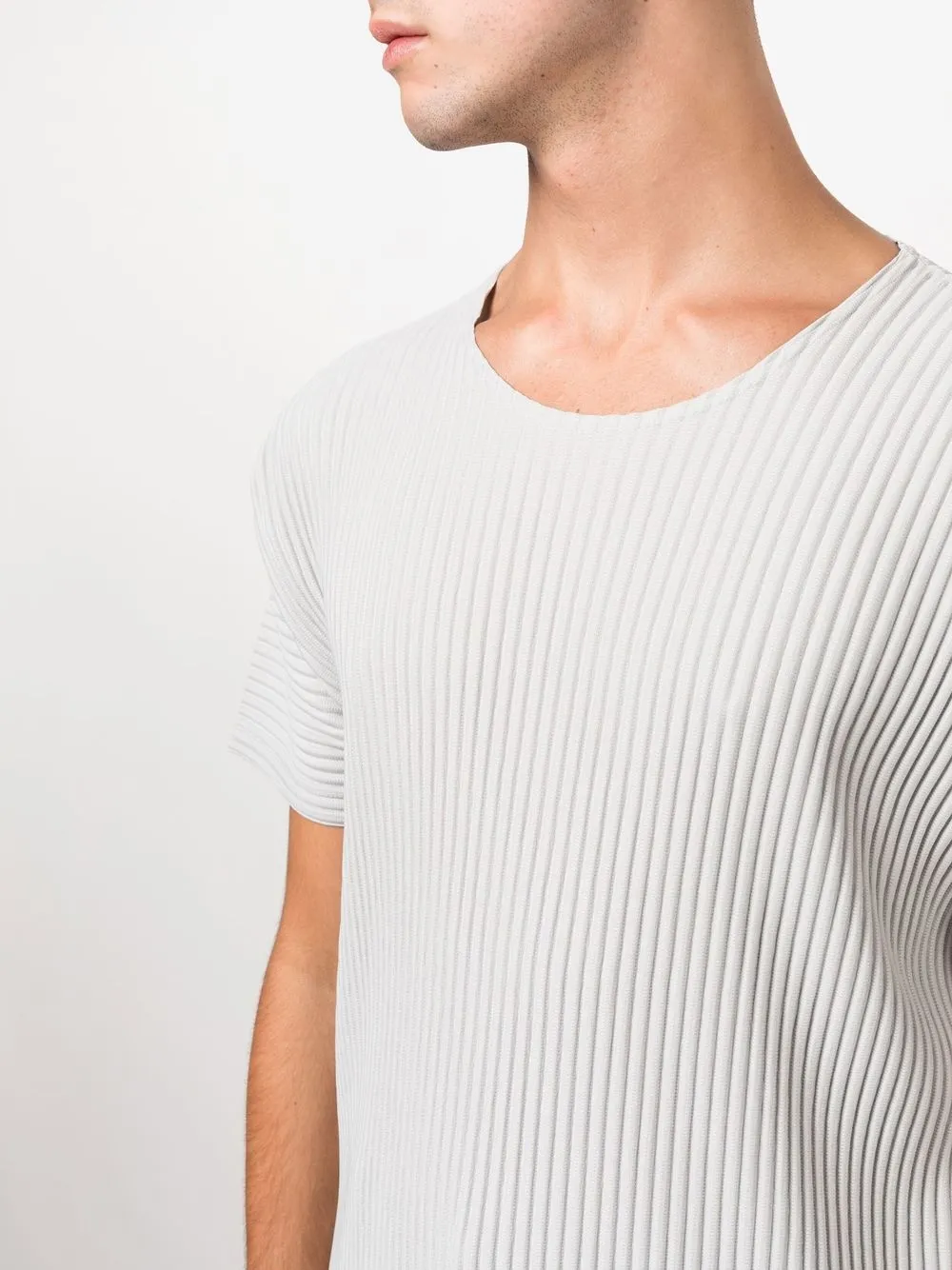 Homme Plissé Issey Miyake Ribbed short-sleeve T-shirt | Grey