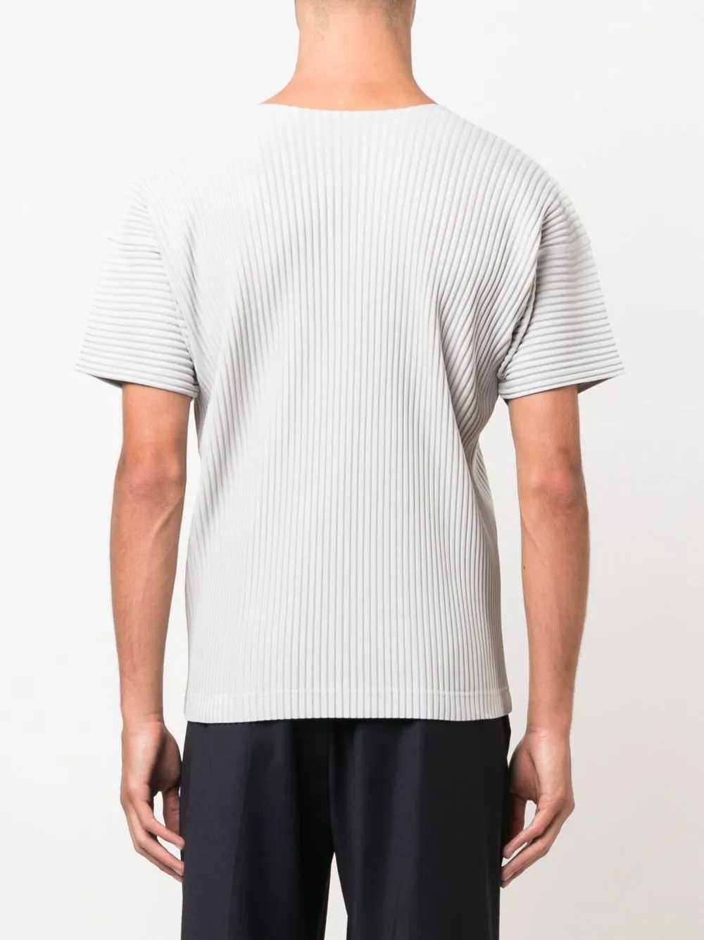 Homme Plissé Issey Miyake Ribbed short-sleeve T-shirt | Grey