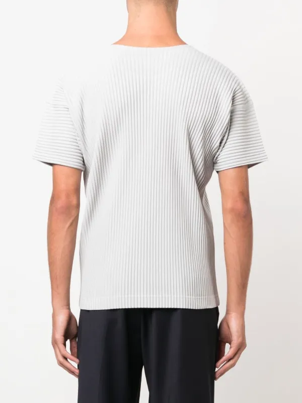 Homme Plissé Issey Miyake Ribbed short-sleeve T-shirt | Grey