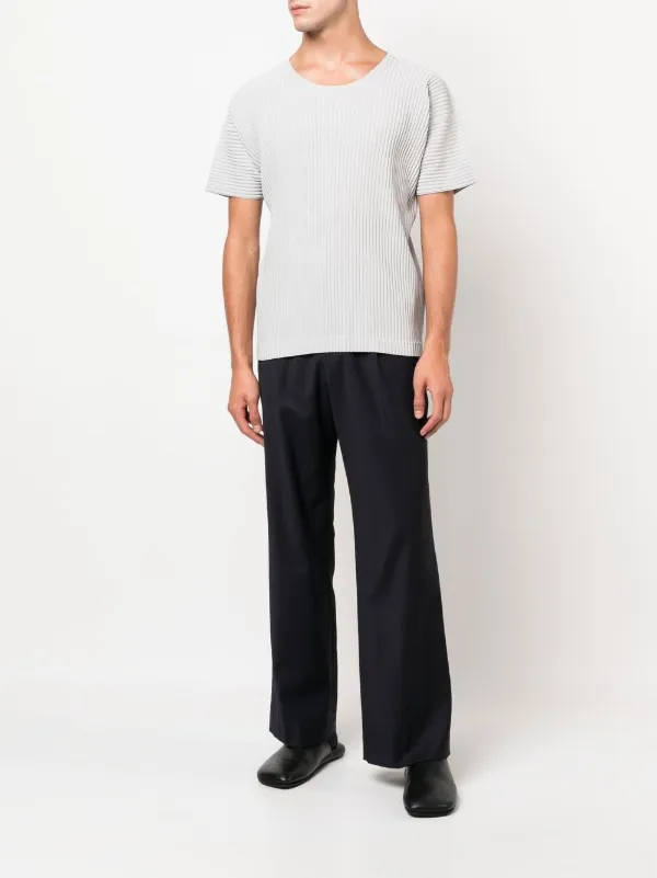 HOMME PLISSE ISSEY MIYAKE｜SHORT-SLEEVED ROUND NECK T-SH Homme Plisse Issey Miyake Men's Basics Short-Sleeve Pleated
