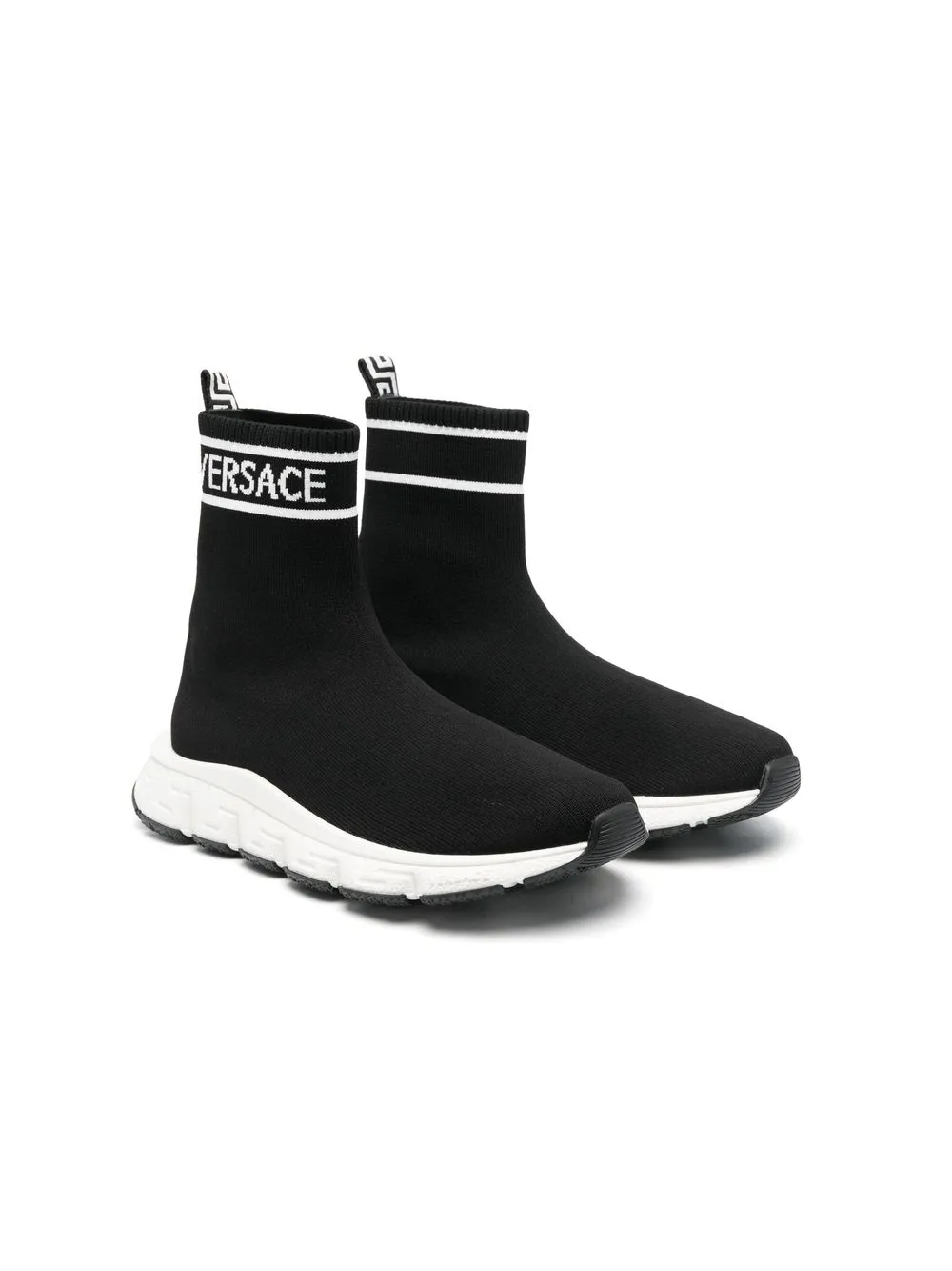 

Versace Kids tenis estilo calcetín con logo - Negro