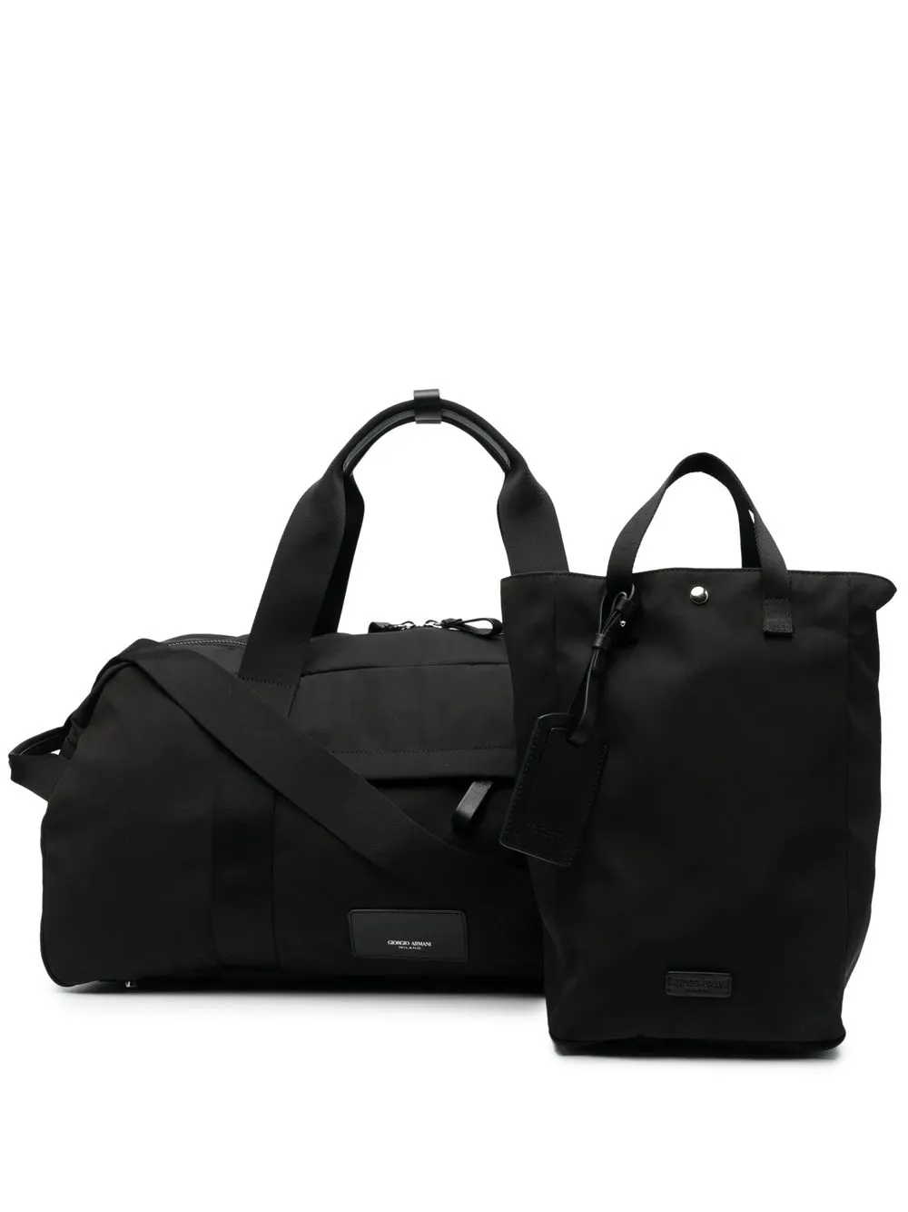 

Giorgio Armani bolsa duffle con parche del logo y cierre - Negro