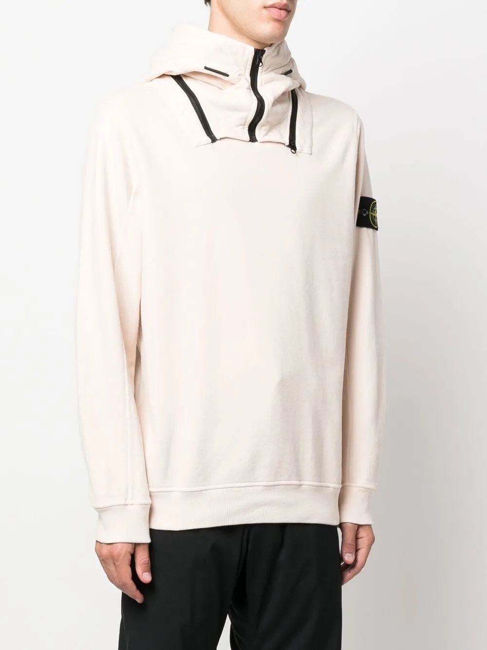  Stone Island Hoodie Mit Logo Patch   Rosa 