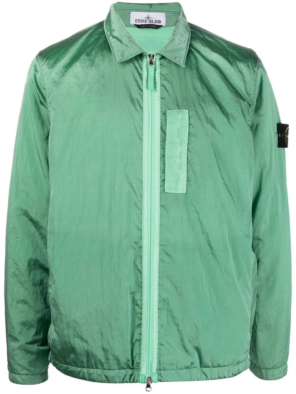 

Stone Island Compass patch zipped jacket - Green