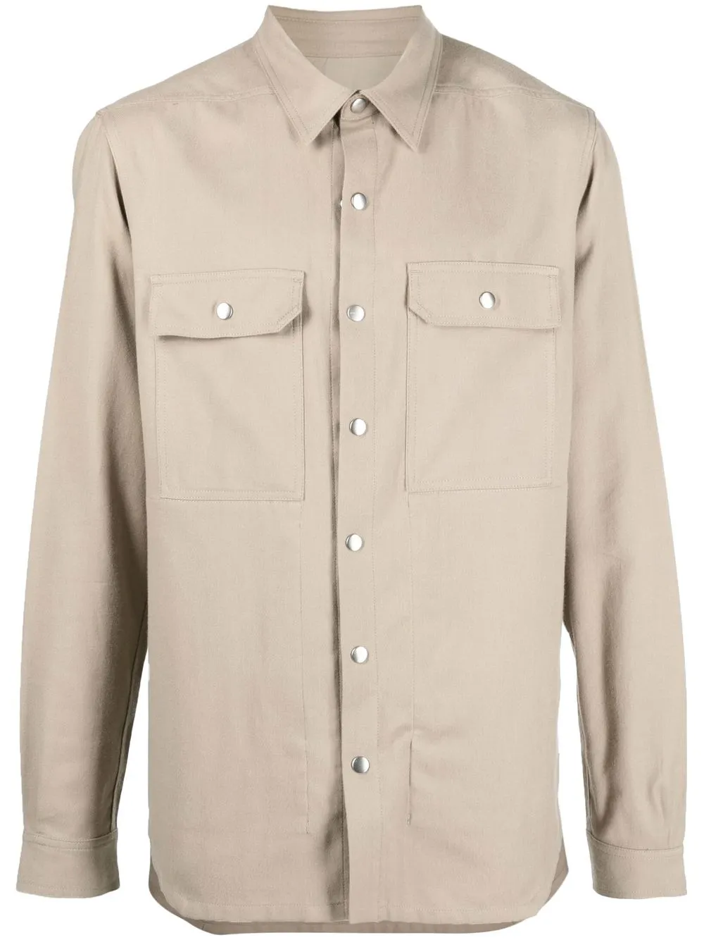 

Rick Owens long-sleeved snap-fit shirt - Neutrals