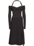 Ferragamo off-shoulder midi dress - Black