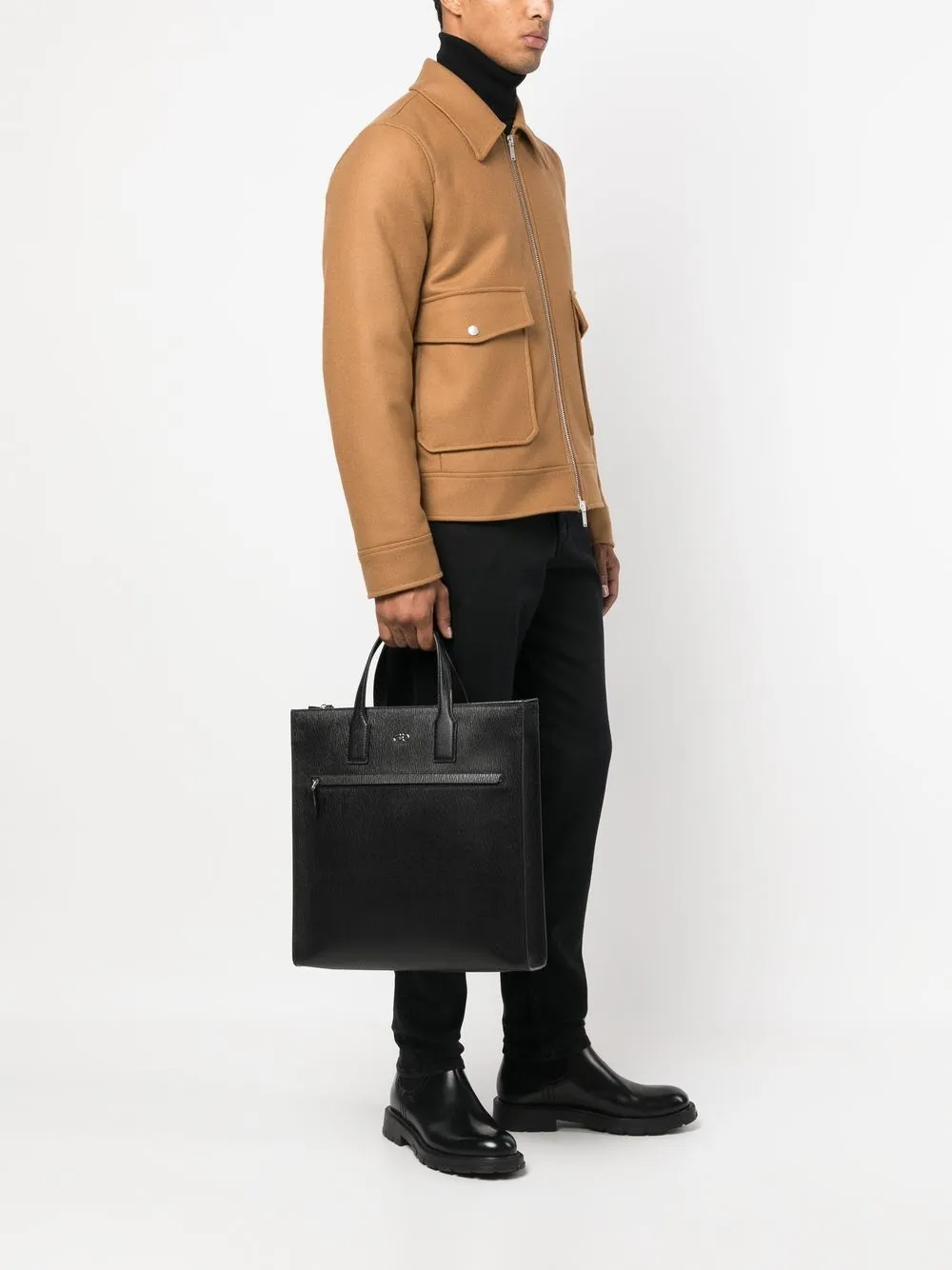 Ferragamo Leren shopper - Zwart