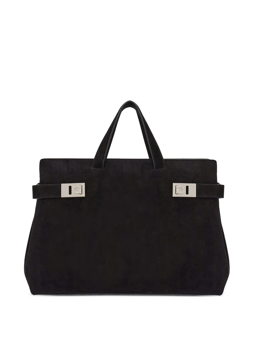 

Salvatore Ferragamo Gancini suede tote bag - Negro