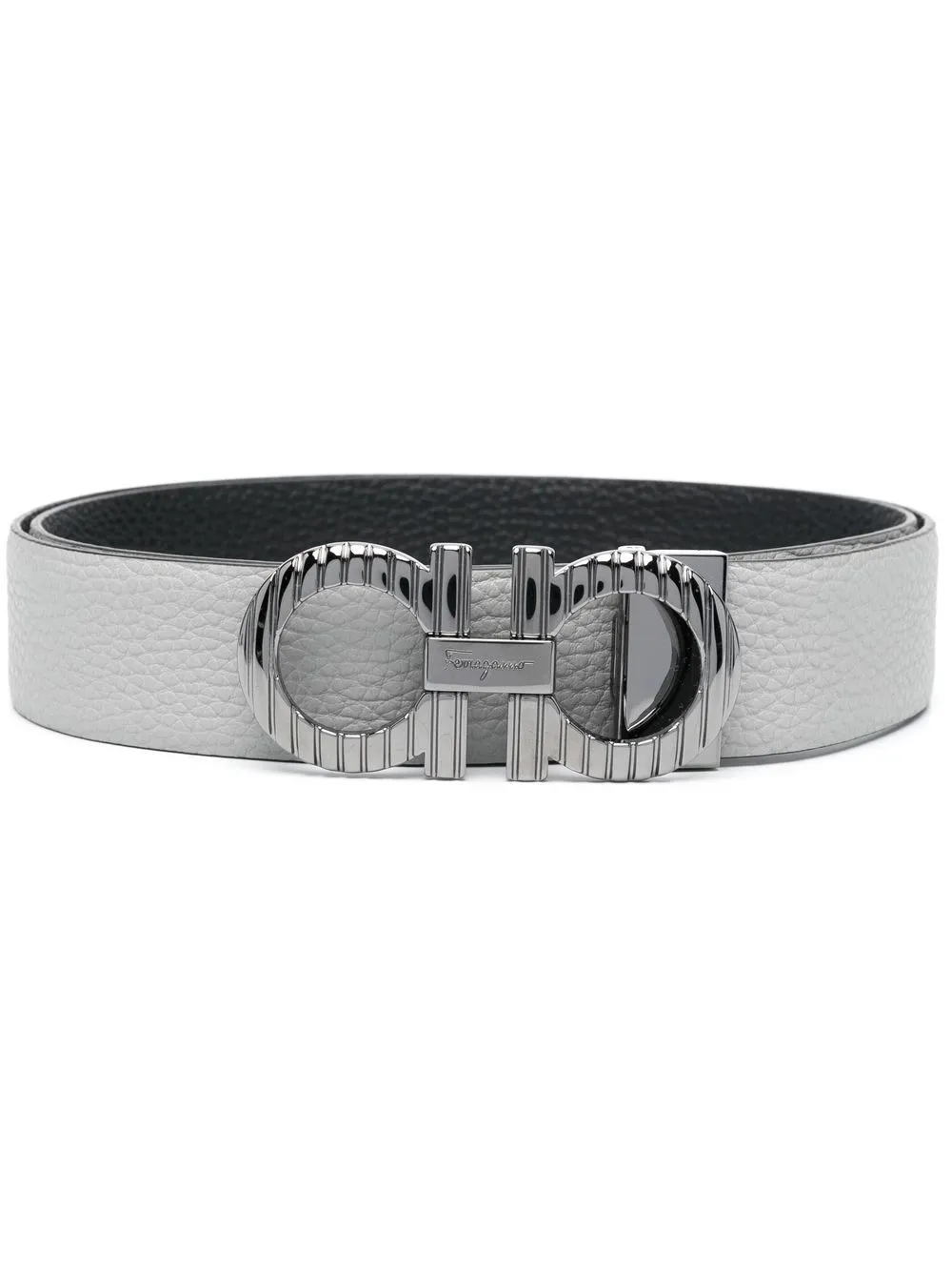 

Ferragamo Gancini-buckle leather belt - Grey
