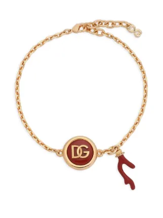 DOLCE&GABBANA Logo Gold chain bracelet