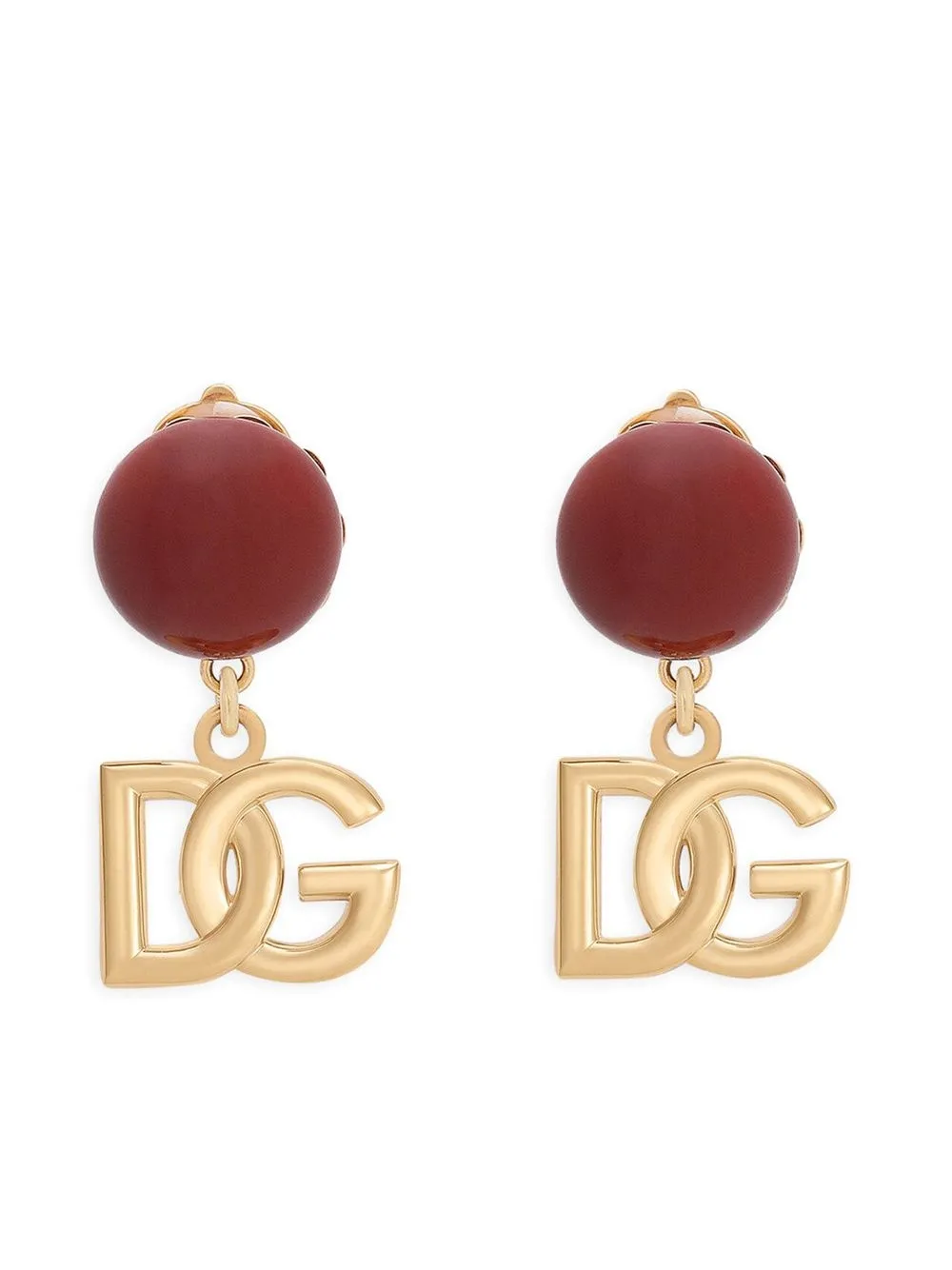 

Dolce & Gabbana logo-charm clip-on earrings - Gold