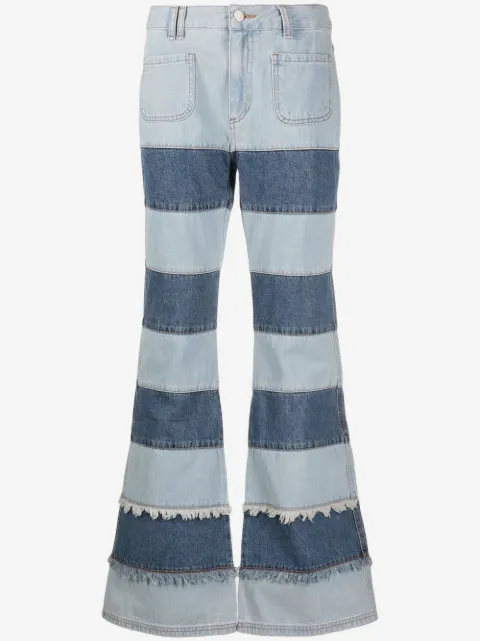 Andersson Bell Mahina patchwork-stripe jeans