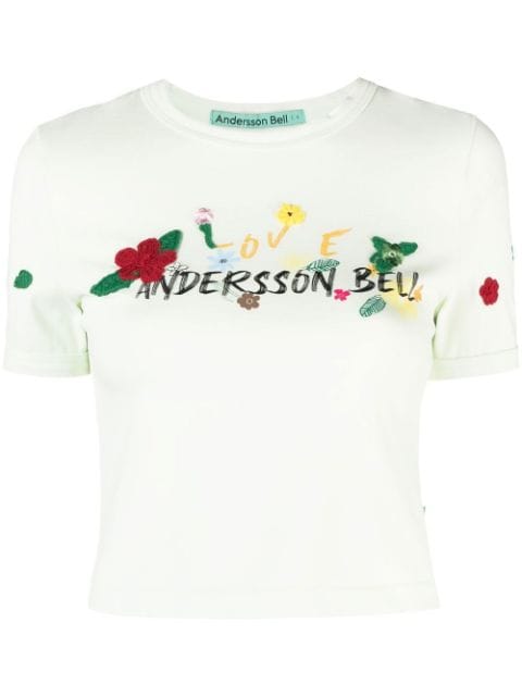 Andersson Bell Dasha blommig t-shirt med logotyp