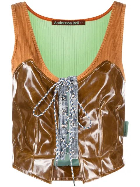 Andersson Bell Akira lace-up tank top