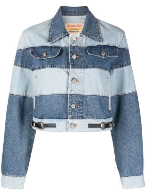 Andersson Bell Mahina patchwork-striped denim jacket