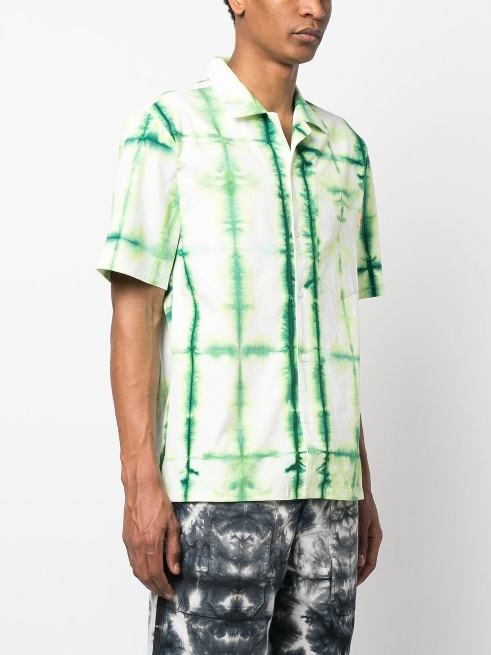 Shop Nahmias Tie-dye Print Short-sleeve Shirt In Green