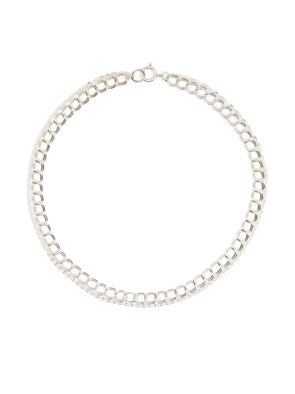 

Petite Grand Divergence stacked chain anklet - Silver