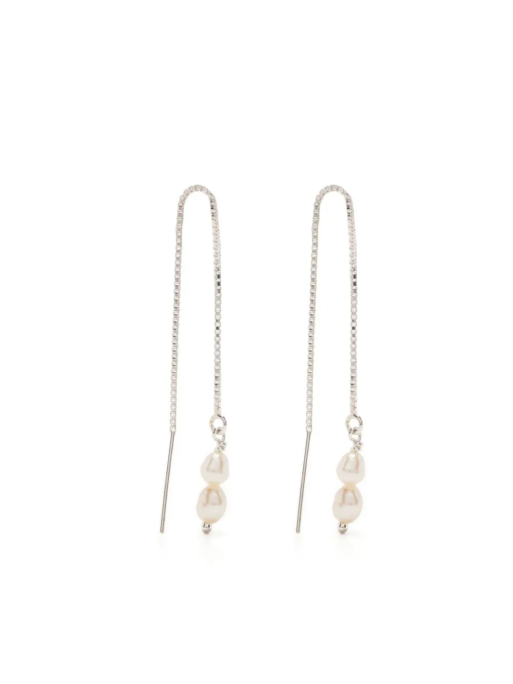 

Petite Grand pearl thread-through earrings - Silver