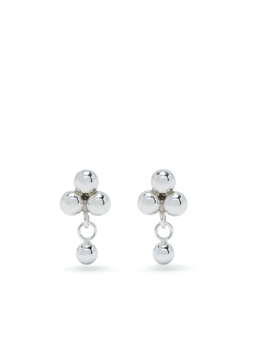 

Petite Grand aretes Cluster Drop - Plateado