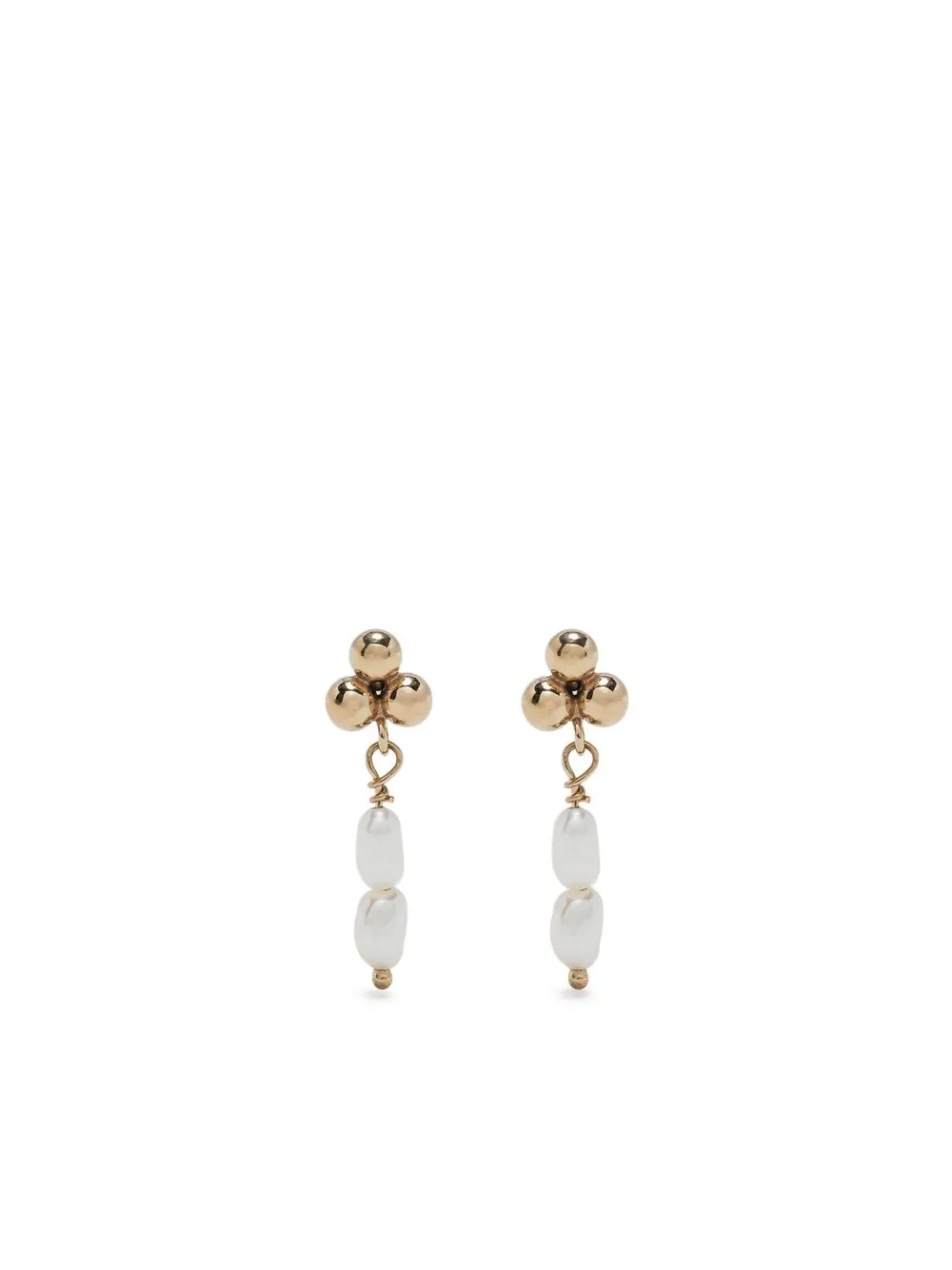 

Petite Grand Cluster Pearl drop earrings - Gold