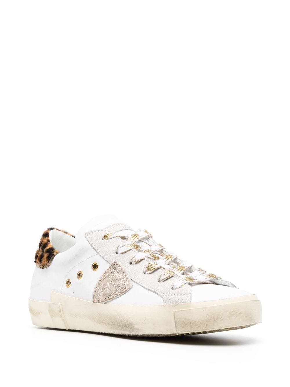Philippe Model Paris Sneakers met luipaardprint - Wit