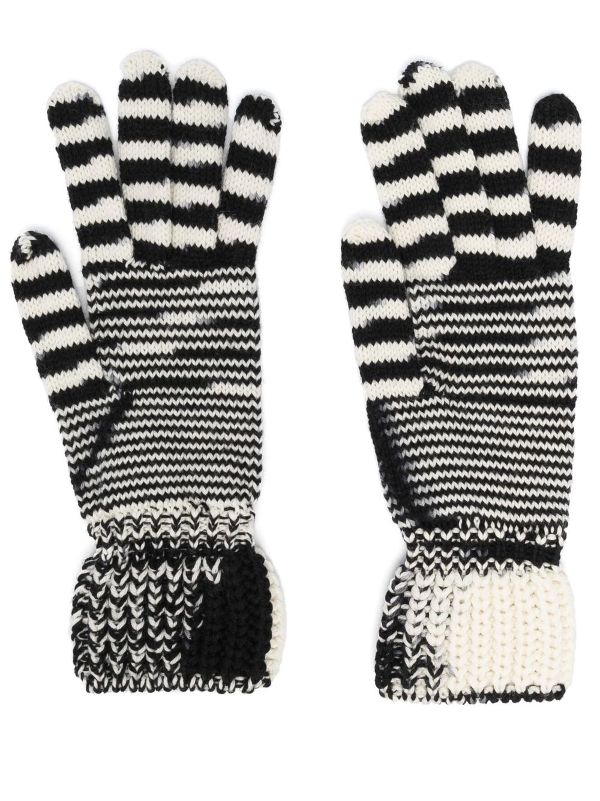 striped wool gloves