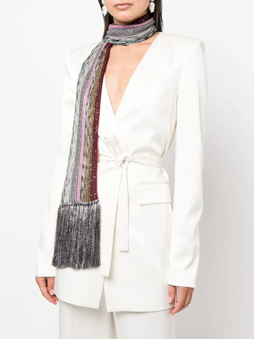 Missoni sequindetail Fringed Scarf Farfetch