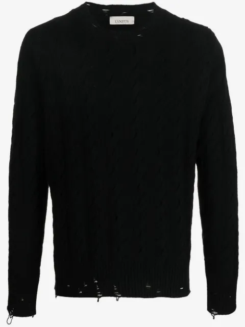 Laneus cable-knit crew neck sweater
